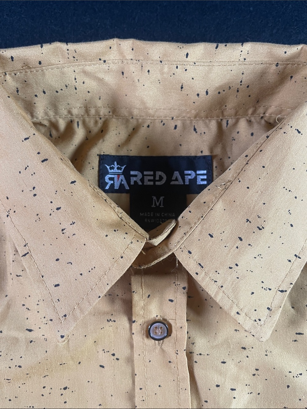 Red Ape Men's Mustard Long-Sleeve Button-Down Shirt - Picture 3 of 6